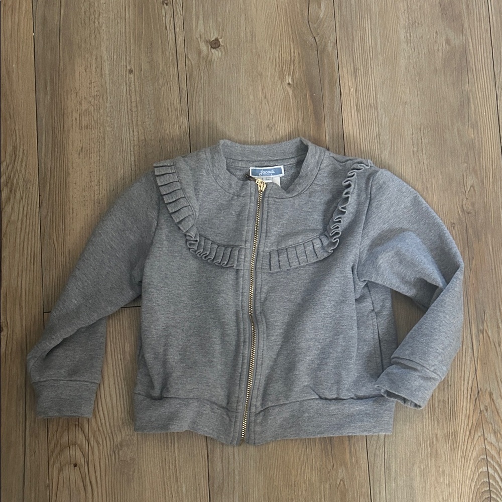 Jacadi Heather Gray Zip-Up Jacket 3t